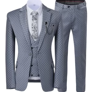 Men's 3 Pieces Blazer+Vest+Pants Male Suit Slim Fit Patterned Solid Tuxedos Party Wedding Dress Groomsman Suits For Men