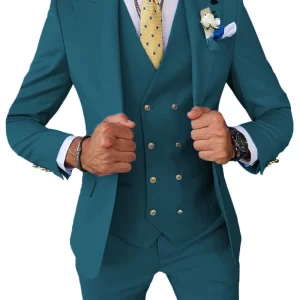 Blazer+Waistcoat+Pants Men's Suit Slim Fit Solid Color Mens Formal Business Suit 3pce Set Groom Wedding Social Show Dress