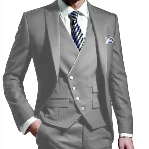 Slim Fit Men's 3 Pieces Suit Blazer+Vest+Pants Leisure Formal Tuxedos Wedding Costume Party Prom Dress Male Suits